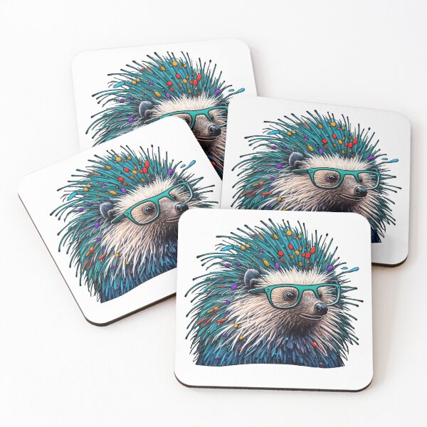Item preview, Hedgehogs,spiny,atelerix,porcupine,cute,tenrec,shrew,mole,echidna,armadillo,ptrickly,small,glasses designed and sold by artyficial-.