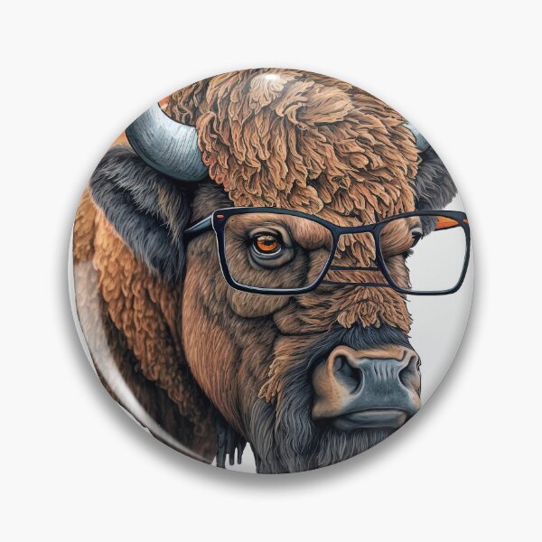 Item preview, nerdy bison looking cool designed and sold by artyficial-.