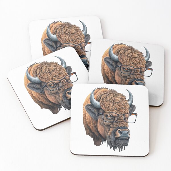 Item preview, nerdy bison looking cool designed and sold by artyficial-.