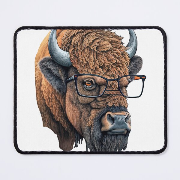 Item preview, nerdy bison looking cool designed and sold by artyficial-.