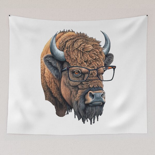 Item preview, nerdy bison looking cool designed and sold by artyficial-.