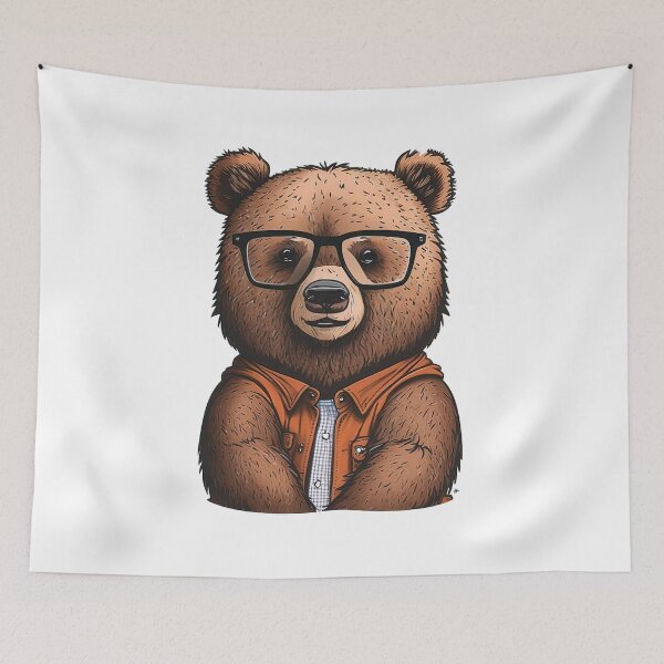 Item preview, Nerdy Brown bear designed and sold by artyficial-.