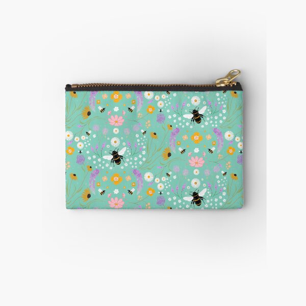 Item preview, Bee + Flowers in Teal designed and sold by GladYoureHere.