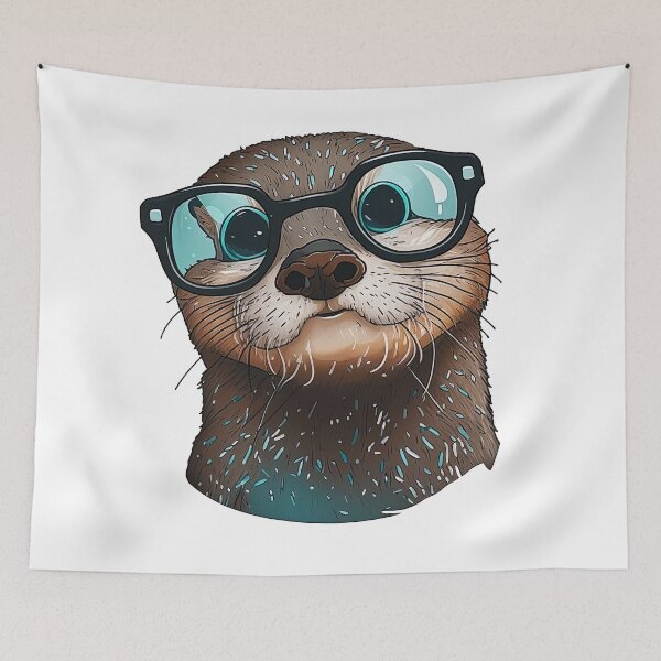 Item preview, otter nerd with big glasses designed and sold by artyficial-.