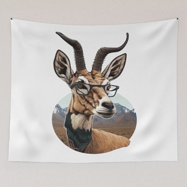 Item preview, Pronghorn nerd with glasses designed and sold by artyficial-.