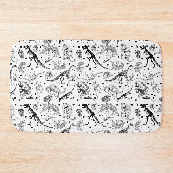 Item preview, Dino Star Toile | Vintage Museum Dinosaur Sketches and Skeletons BLACK AND WHITE  designed and sold by Kristi Duggins.