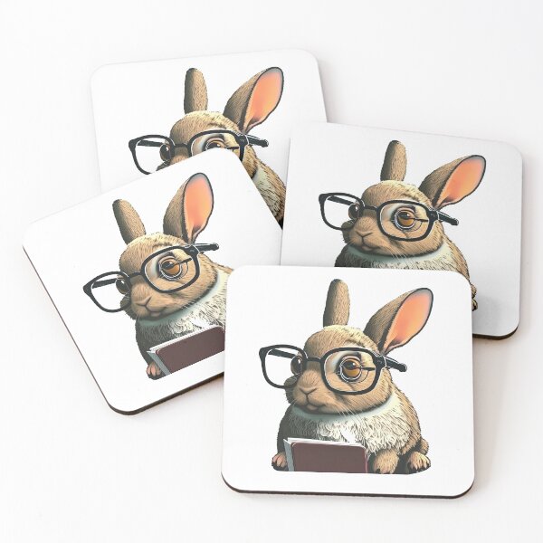 Item preview, rabbit book nerd designed and sold by artyficial-.