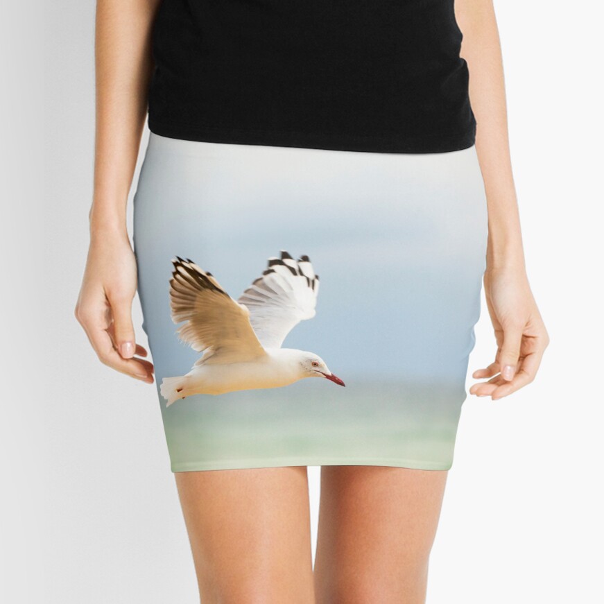 Bird Flying Over Ocean Mini Skirt