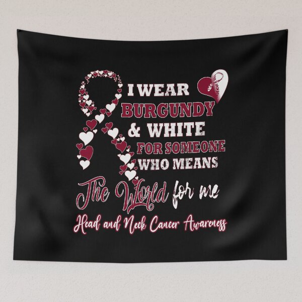 Item preview, Head and Neck Cancer Awareness | burgundy and white ribbon designed and sold by Deco-Design.
