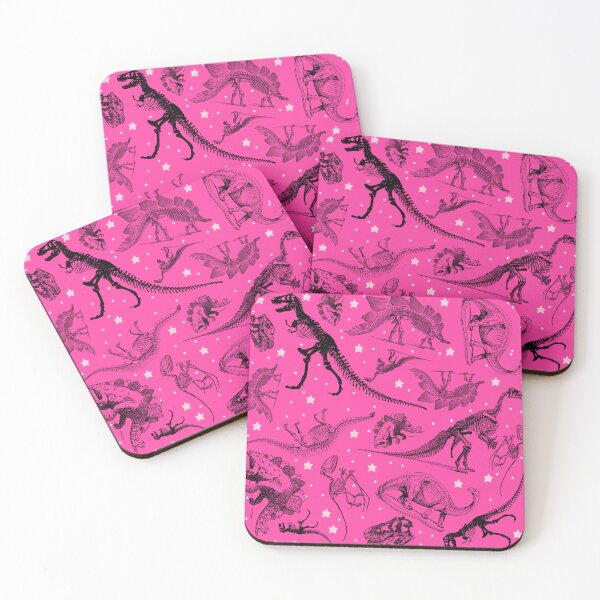 Item preview, Dino Star Toile | Vintage Museum Dinosaur Sketches and Skeletons PINK  designed and sold by Kristi Duggins.