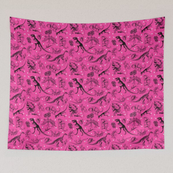 Item preview, Dino Star Toile | Vintage Museum Dinosaur Sketches and Skeletons PINK  designed and sold by Kristi Duggins.