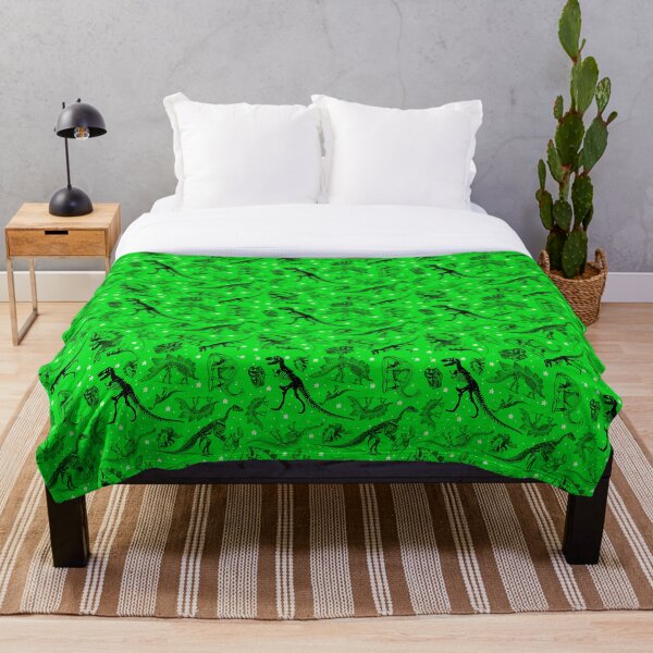 Item preview, Dino Star Toile | Vintage Museum Dinosaur Sketches and Skeletons LIME GREEN designed and sold by Kristi Duggins.
