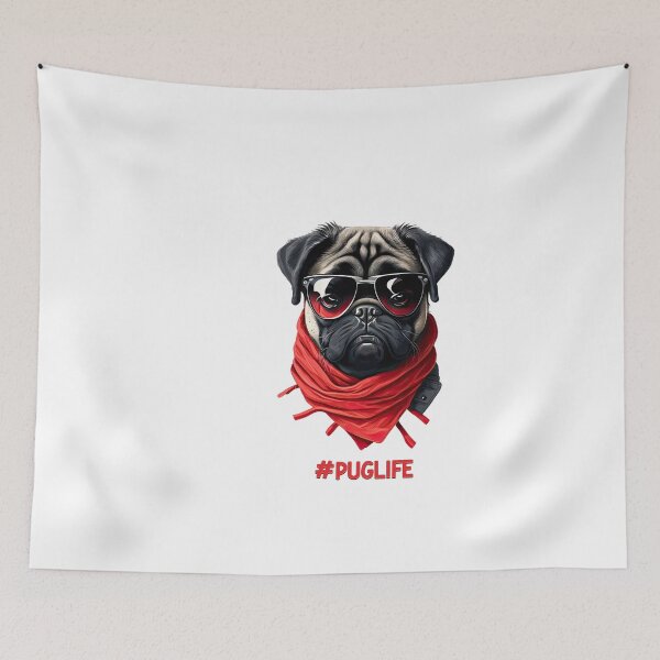 Item preview, #PUGLIFE - Cute funny pug Design designed and sold by JustSimpleUK.