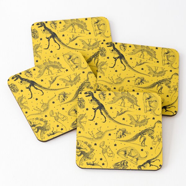 Item preview, Dino Star Toile | Vintage Museum Dinosaur Sketches and Skeletons YELLOW  designed and sold by Kristi Duggins.