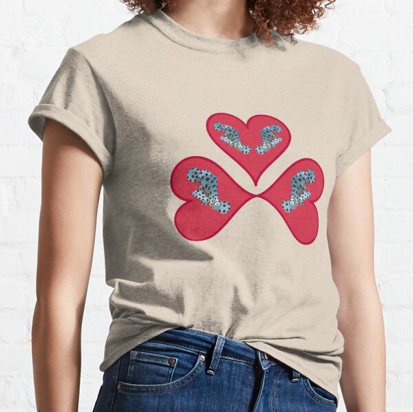 Herz-Design | Zackenbarsch-Trio in 3 Roten Herzen | Weißer Hintergrund | Classic T-Shirt