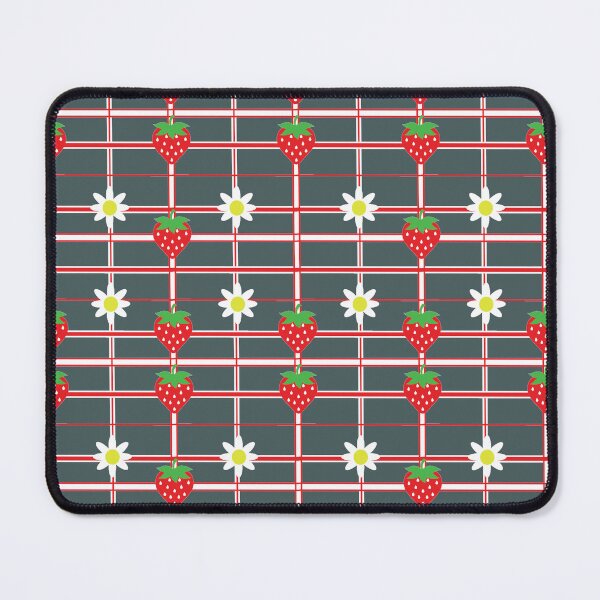 Item preview, Strawberry Tartan Dark Blue (Demin) designed and sold by PoppyPod.