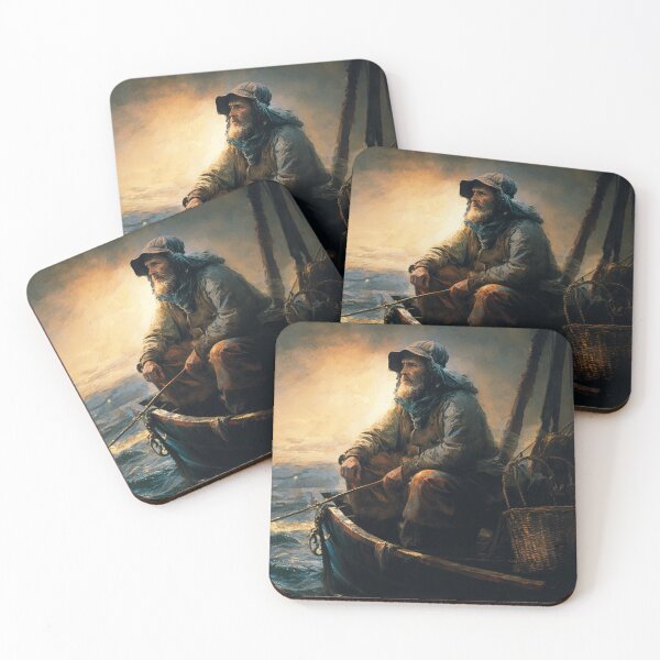 Item preview, Bible verse Matthew 4 19 Painting of Fisherman v2 designed and sold by Family Journey with God.