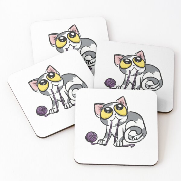 Item preview, Cute cat playing with yarn illustration designed and sold by jodeckdoodles.