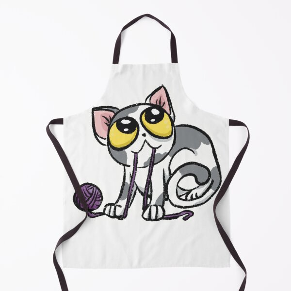 Item preview, Cute cat playing with yarn illustration designed and sold by jodeckdoodles.
