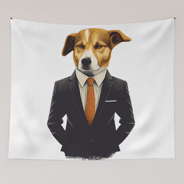 Item preview, dog in suit designed and sold by SpiceupStudios.