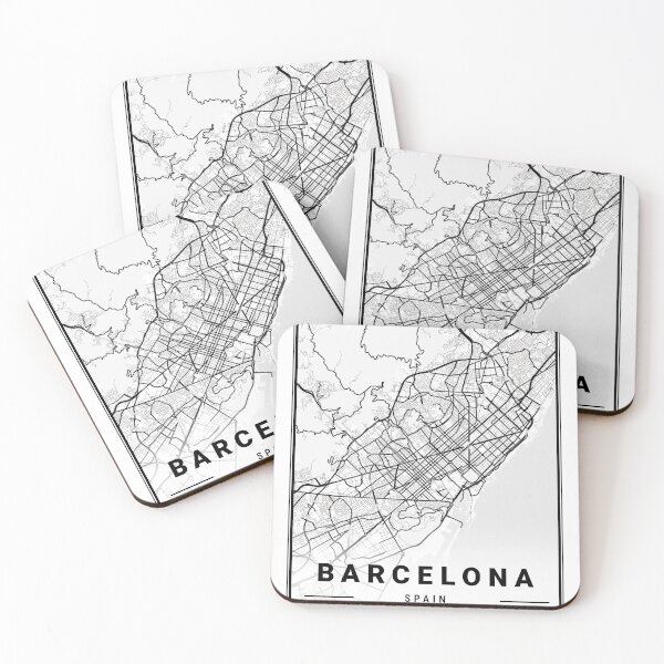 Item preview, City Map of Barcelona black and white  designed and sold by More than Myriad.