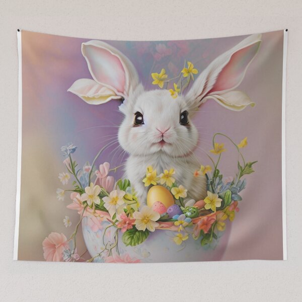 Item preview, Colorful Pastel Festive Easter Eggs Easter Bunny Spring Flowers Version 13 designed and sold by DreamingAwake1.