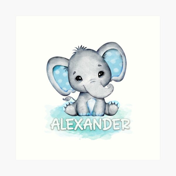 Cute elephant baby print by Editors Choice