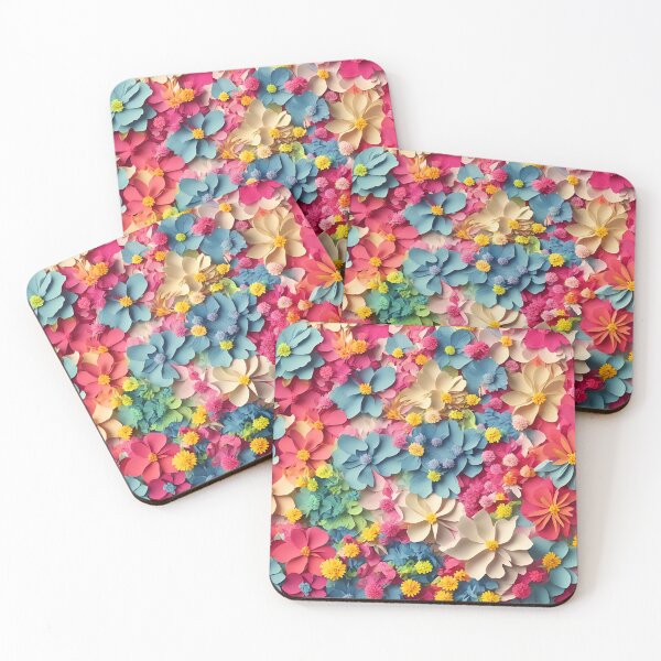 Item preview, Flower Power Fabric 2 in Paper art style designed and sold by FormFinder.