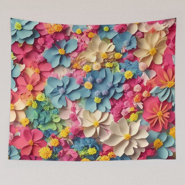 Item preview, Flower Power Fabric 2 in Paper art style designed and sold by FormFinder.