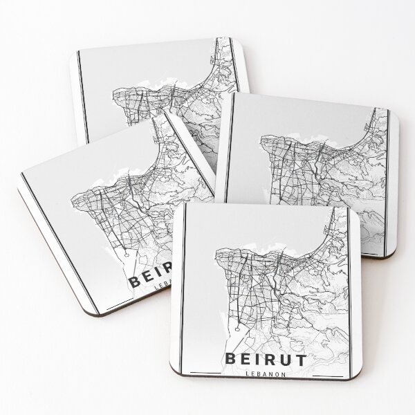 Item preview, City Map of Beirut Lebanon black and white  designed and sold by More than Myriad.