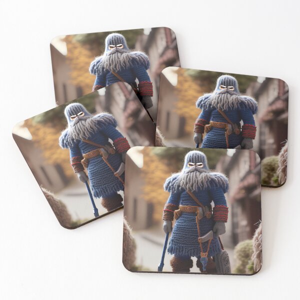 Item preview, Knitted Warrior in Fairytale City Art Print designed and sold by TeoDorskiy.