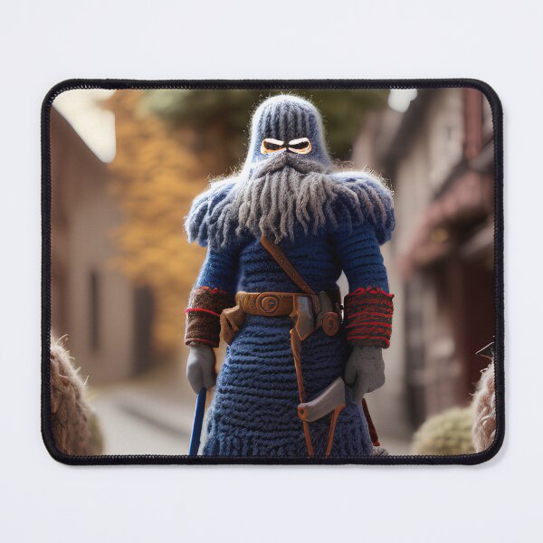 Item preview, Knitted Warrior in Fairytale City Art Print designed and sold by TeoDorskiy.
