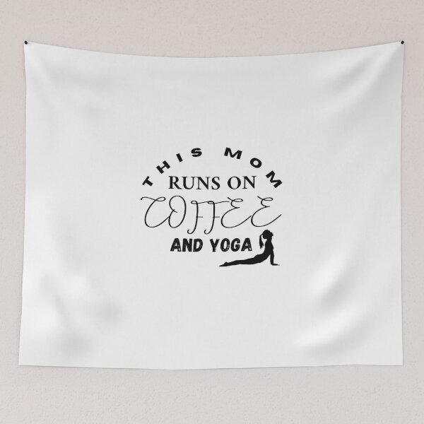 Item preview, This Mom Runs On Coffee And Yoga Classic Text Design designed and sold by funkyfreshfinds.