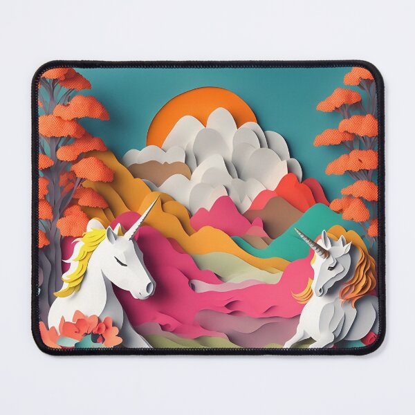 Item preview, Unicorn Fields in Paper art style designed and sold by FormFinder.