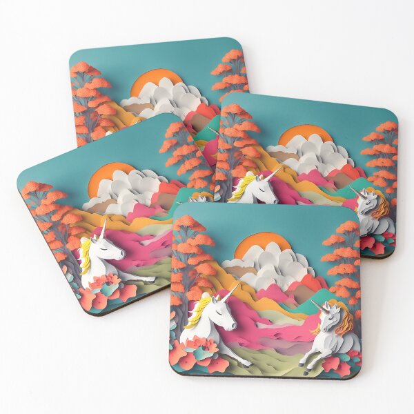 Item preview, Unicorn Fields in Paper art style designed and sold by FormFinder.
