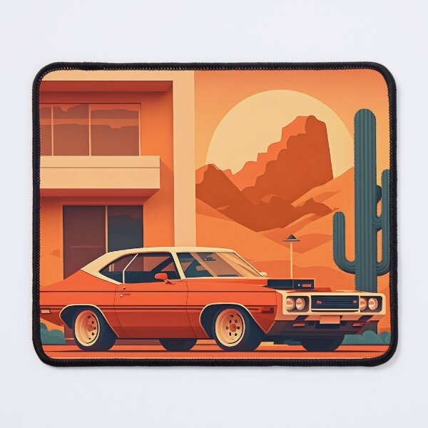 Item preview, 70s Retro Style Car Illustration designed and sold by advanceprintart.