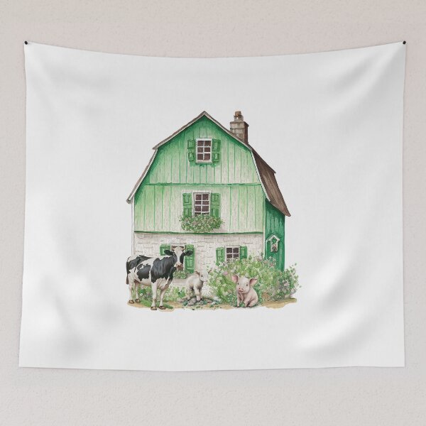 Item preview, Irish Farmhouse with Barnyard Animals designed and sold by Alyssa Ernst.