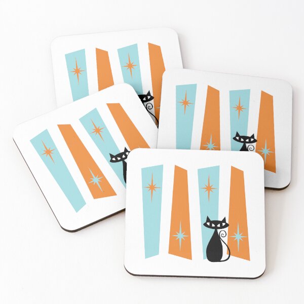 Item preview, Atomic Cat, Mid-Century Modern Retro Geometric Kitty designed and sold by Jenna McCarter Patchett.