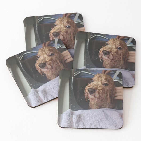 Item preview, funny dog getting washed designed and sold by ChalkAboutIt.