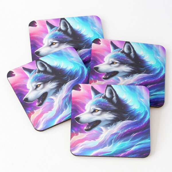 Item preview, Wolf Splash - Dreamy Wolf - Colorful Wolf designed and sold by wildlifezen.
