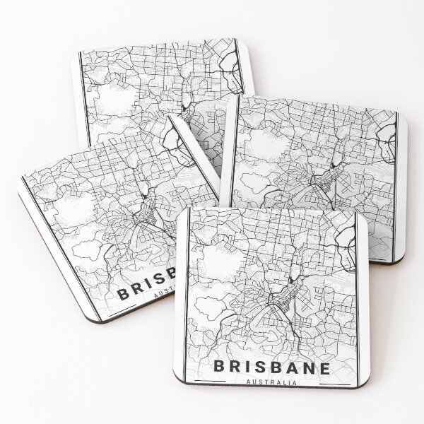 Item preview, City Map of Brisbane Australia black and white  designed and sold by More than Myriad.