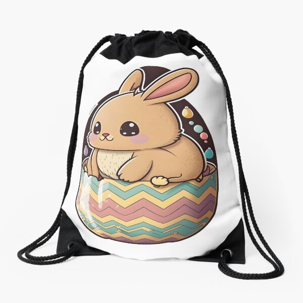 Cute Easter Bunny Cartoon Drawstring Bag