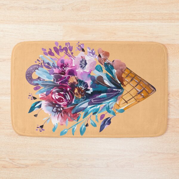 Item preview, Summer Flowers Bouquet in ice Cream cone, handmade watercolor designed and sold by IngaDesign.
