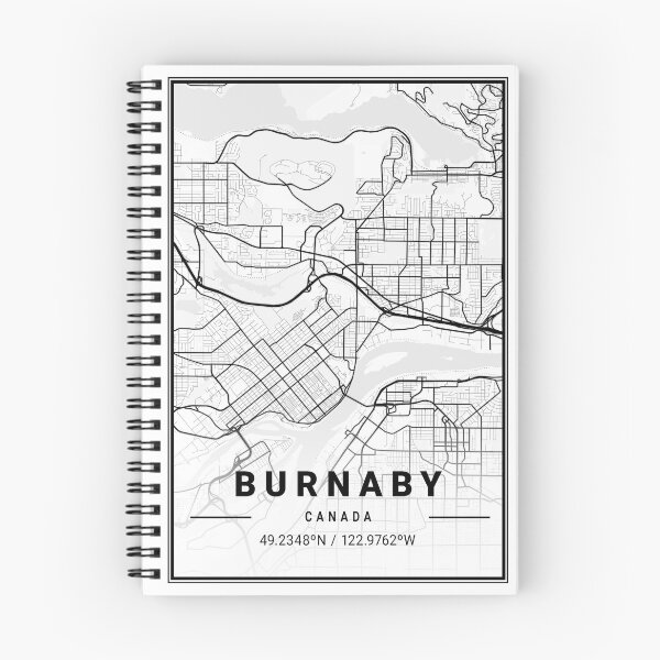 Item preview, City Map of Burnaby Canada black and white  designed and sold by More than Myriad.