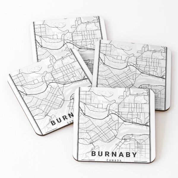 Item preview, City Map of Burnaby Canada black and white  designed and sold by More than Myriad.
