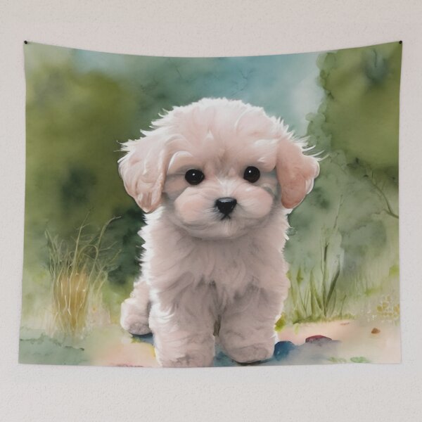 Item preview, Cute Maltipoo Puppy Art 1 designed and sold by cutiepeaupies.