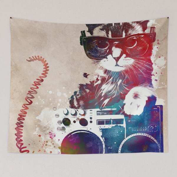 Item preview, Cat's music graphic art #cat  designed and sold by JBJart.