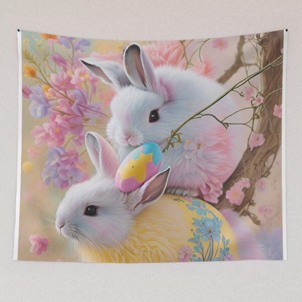 Item preview, Colorful Pastel Festive Easter Eggs Easter Bunny Spring Flowers Version 14 designed and sold by DreamingAwake1.