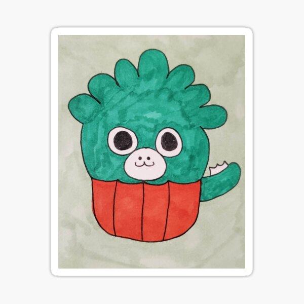 Chibi Godzilla Cupcake Sticker