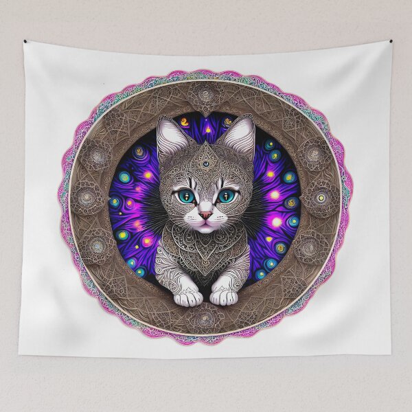 Item preview, Mandala Spiritual Cat III designed and sold by mandalacat.
